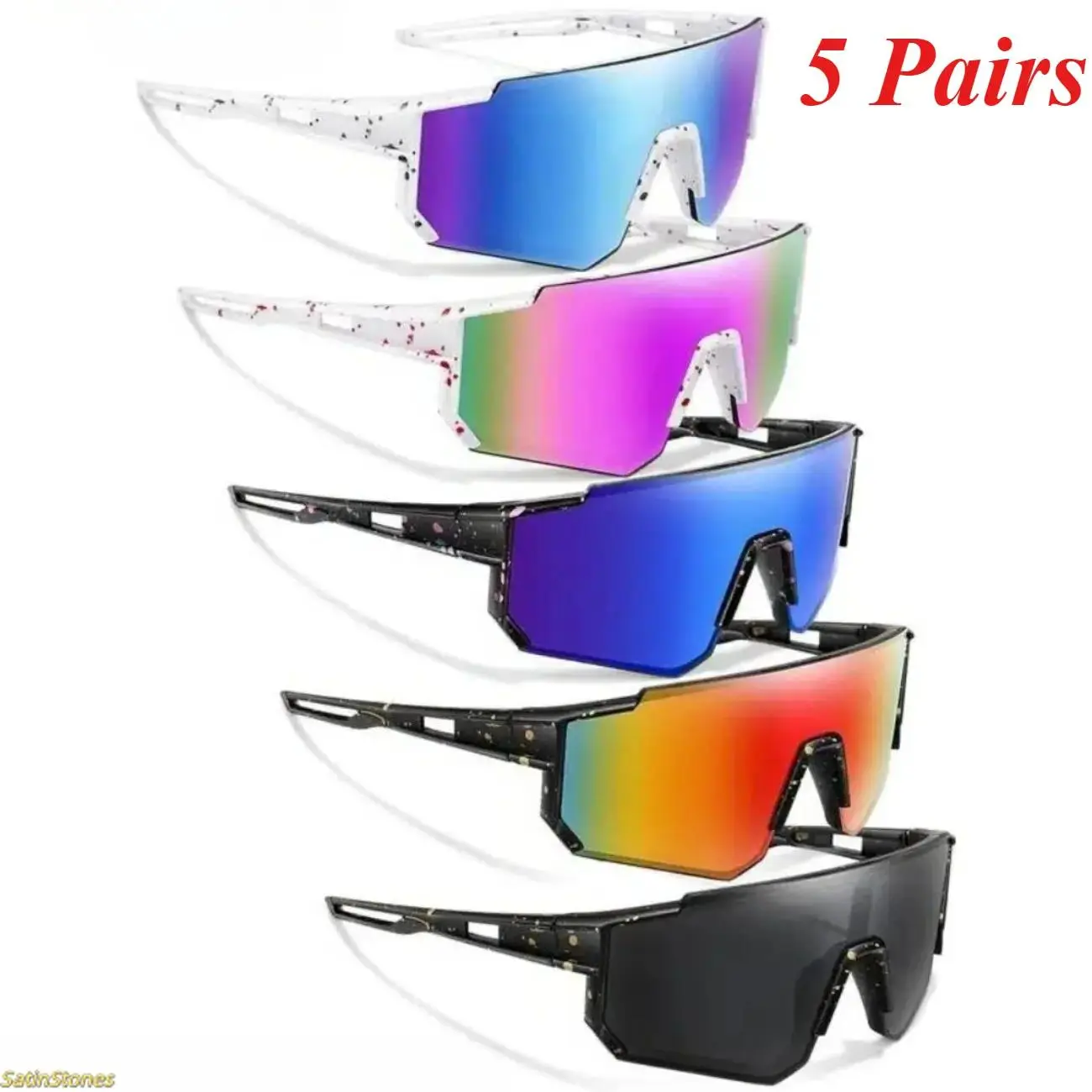XUH Unisex 5 Pairs Nylon Sunglasses - 2026 New Style UV-Protective Lightweight Sports Sunglasses, Sport Shades for Outdoor Activities, Daily Wear, Sport Eyewear