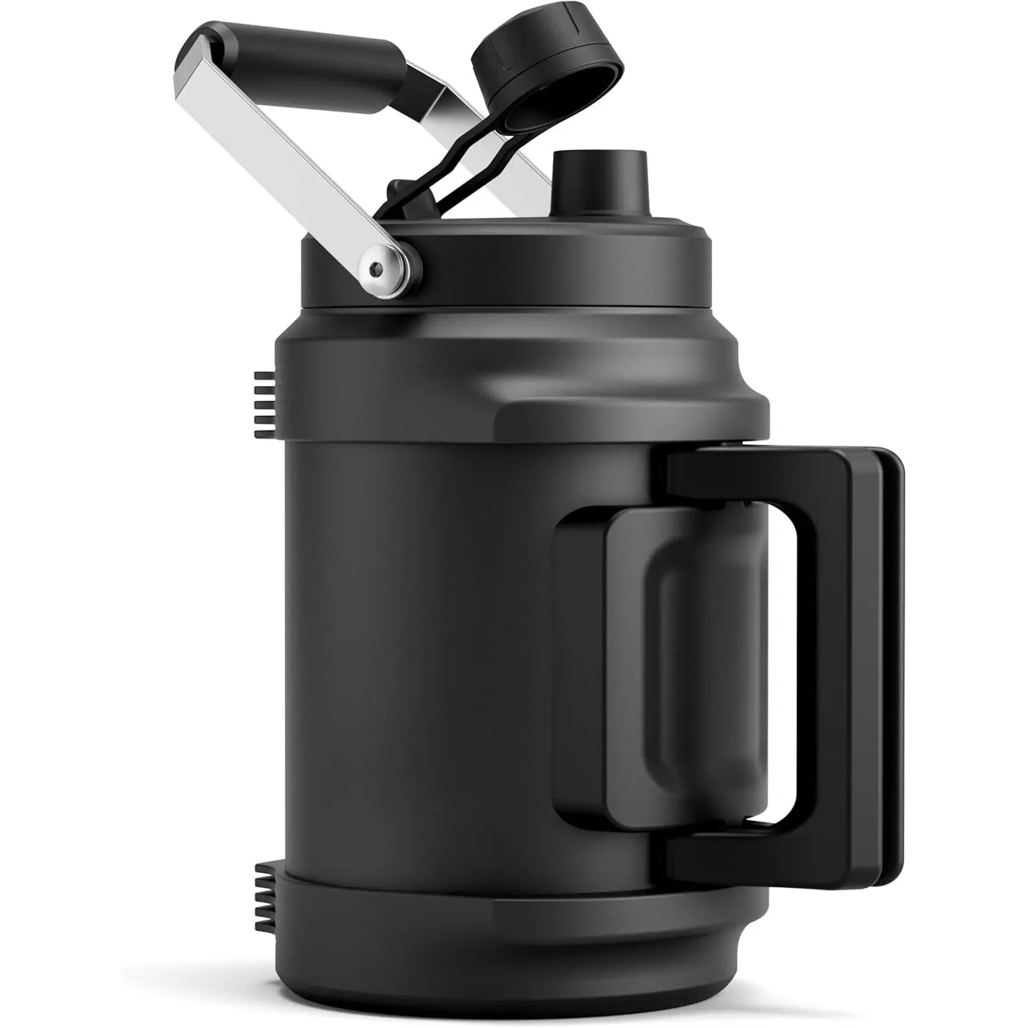 1 Gallon Insulated Water Bottle for Travel: 2-in-1 Straw Spout Lid, Dual Handle, Leakproof, Keep Cold 48H, 128oz Stainless Steel Water Jug for Gym, Biking, Road Trip, Work, Home, Picnic (Midnight)
