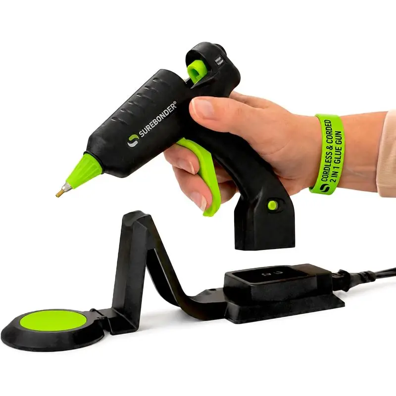 Cordless/Corded High-Temperature Mini Hot Glue Gun with Fine Tip for Detailed Crafting and DIY Projects, 20 Watts (CL-195F)