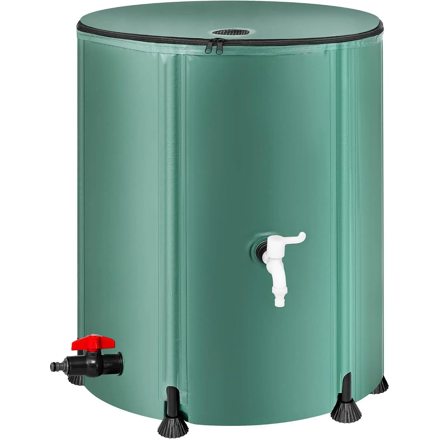 Collapsible Rain Barrel Water Storage Containers-53 Gallon Portable Rainwater Collect System Water Tank to Collect Rainwater from Gutter Downspout Water Catcher with Spigots,Filter＆Overflow Kits