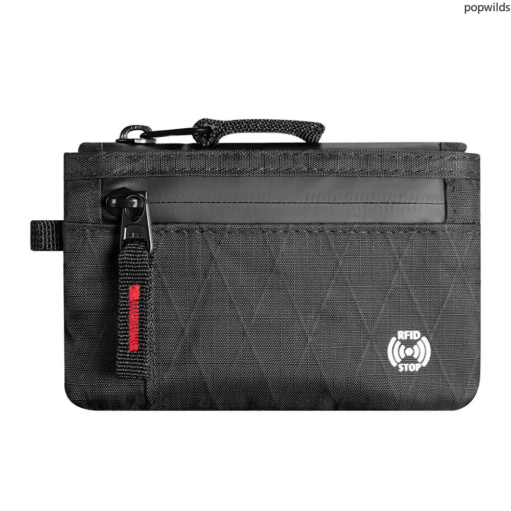 Minimalist RFID Protected Wallet Water Resistant X-PAC Fabric Slim Unisex Anti Theft Zipper Pouch Travel Coin Key Purse