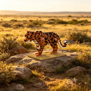 Leopard Theme Micro Mini Blocks, 3D Animal Puzzle Toy, Multiple Styles, Ideal for Block Enthusiasts, Enhances Patience and Spatial Thinking
