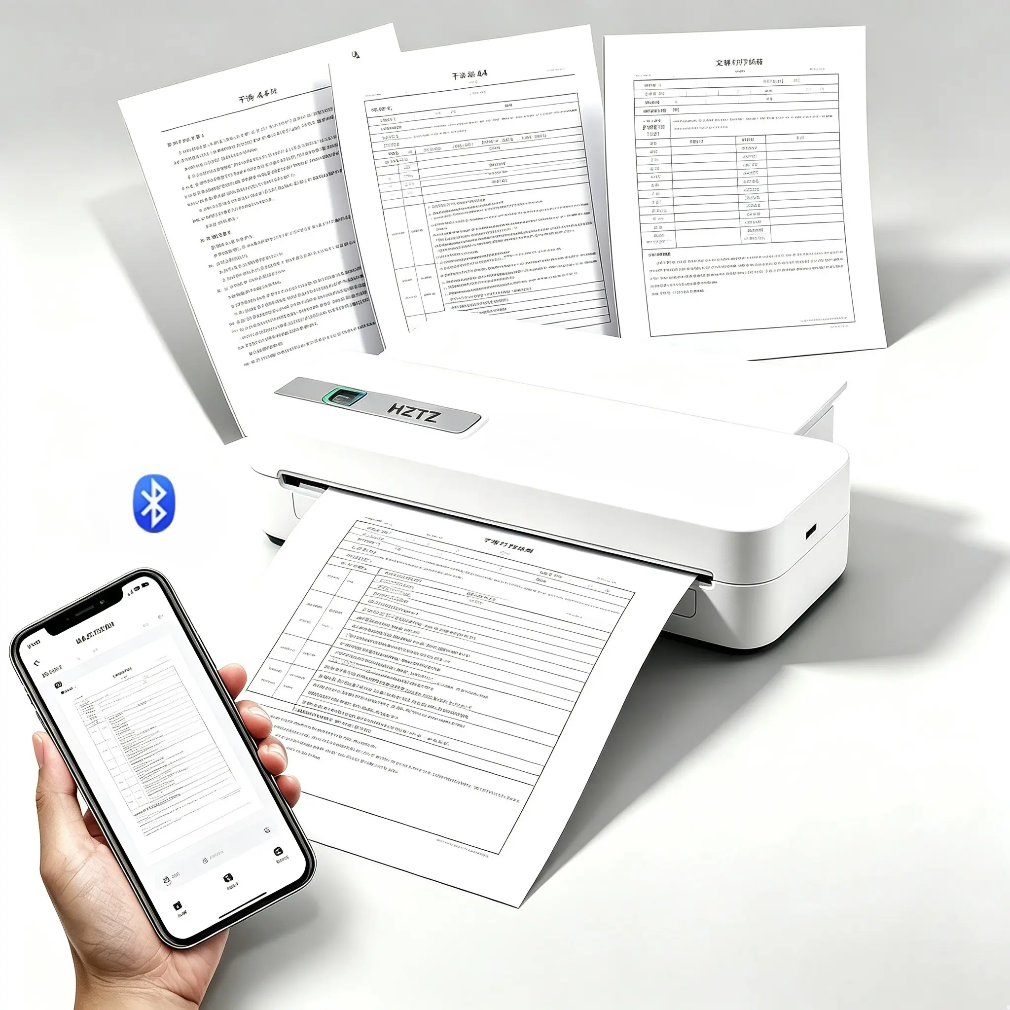 Portable A4 Inkless Printer, Wireless Thermal Printer, Bluetooth-compatible Smartprinter, 8.5 X 11 Inch, Home School Office, Valentine's Day Gift