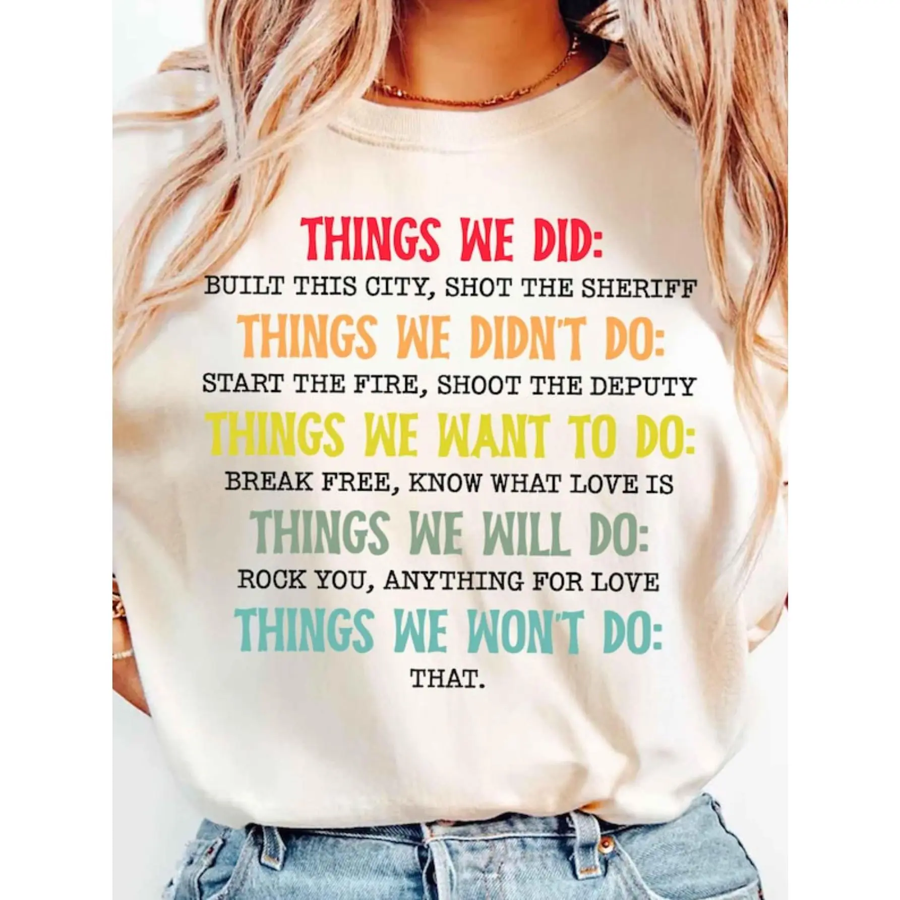 Things We Did Didn't Want Will Won't Do Tee, Retro Vintage T-Shirt, things we did tee, funny tee Analyze listing