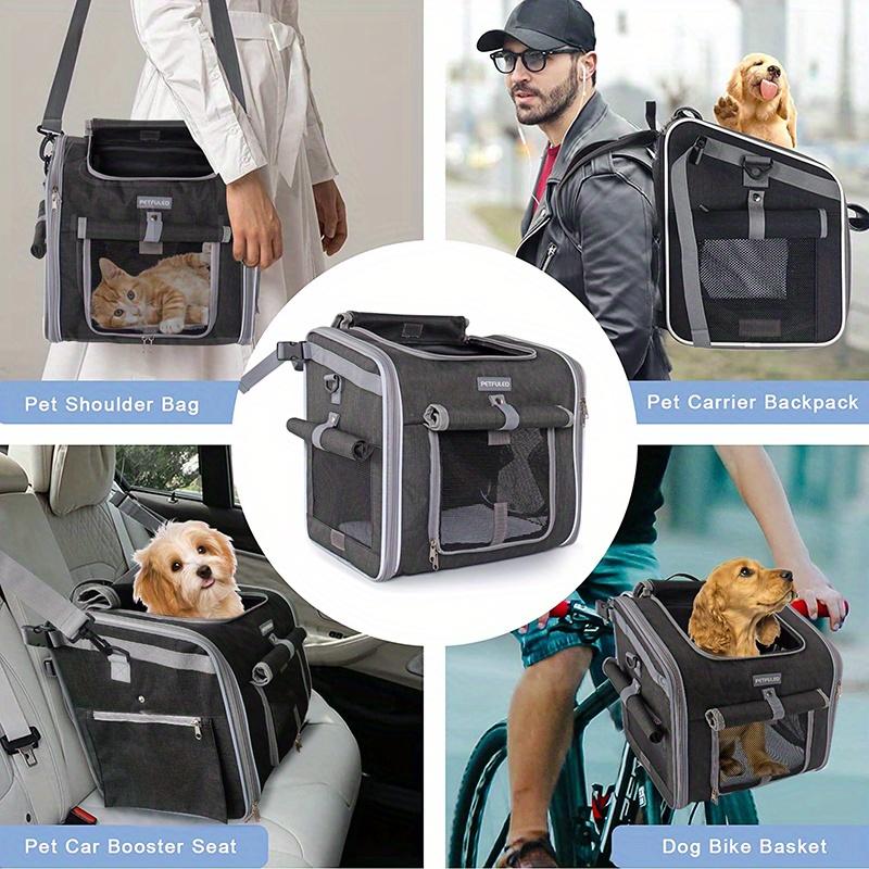 15 Lbs Expandable Soft-Sided Pet Carrier Backpack - 4 Open Doors, Collapsible, Quick Release Dog Bike Seat, 4 Mesh Windows, Ventilated, Reflective, Durable, Easy to Install, Portable Dog Bike Basket for Small Dogs, Cats, Puppies 15 Lbs Expandable Soft-Sided Pet Carrier Backpack - 4 Open Doors, Collapsible, Quick Release Dog Bike Seat, 4 Mesh Windows, Ventilated, Reflective, Durable, Easy to Install, Portable Dog Bike Basket for Small Dogs, Cats, Puppies