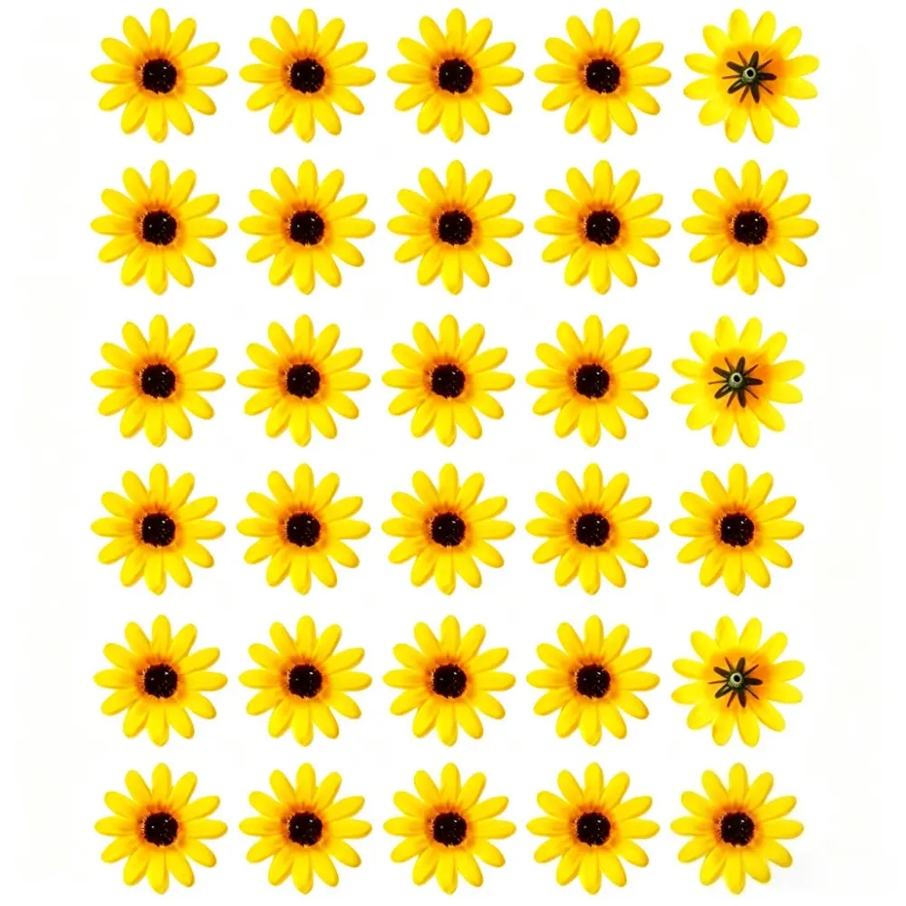30pcs Artificial Sunflower Decorative Flowers, DIY Craft Supplies, Wedding Party Decoration, Christmas Wreath, Home Décor, Bridal Bouquet, Artificial Floral Arrangements