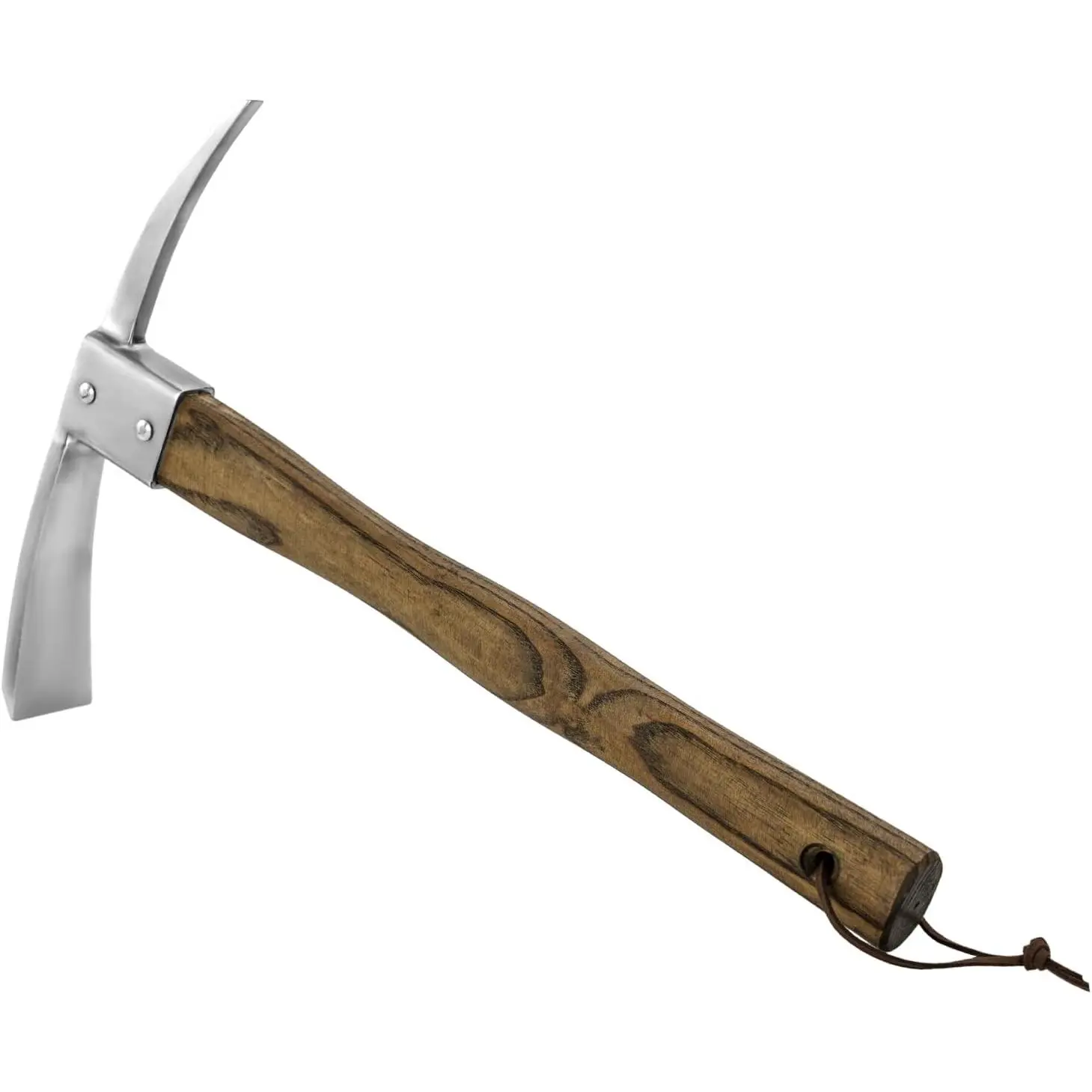 Pick Axe, Stainless Steel Mattock with Sharp Pick and Cutting Edge for Breaking up Heavy Clay Soil, and Removal of Difficult Weeds, Garden Pick with Wood Handle for Digging, Loosening Soil