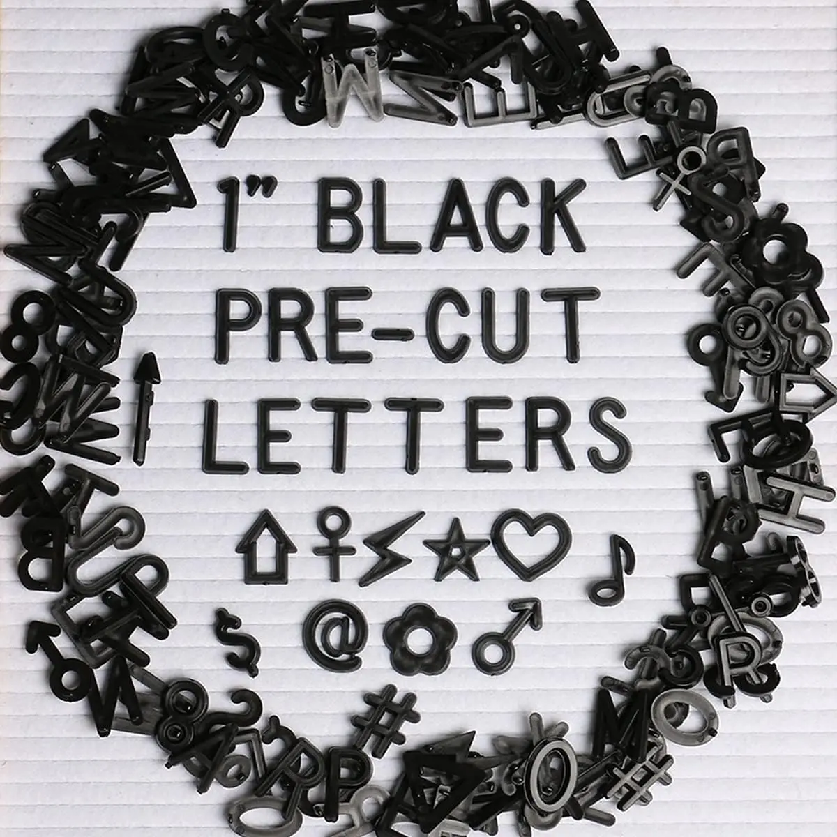 Black Letters for Letter Board Letters Only, 1 inch Message Board Letters Felt Letter Board Sign Accessories (378 pcs), 1” Pre Cut Plastic Letterboard Letters Numbers Changeable Menu Board