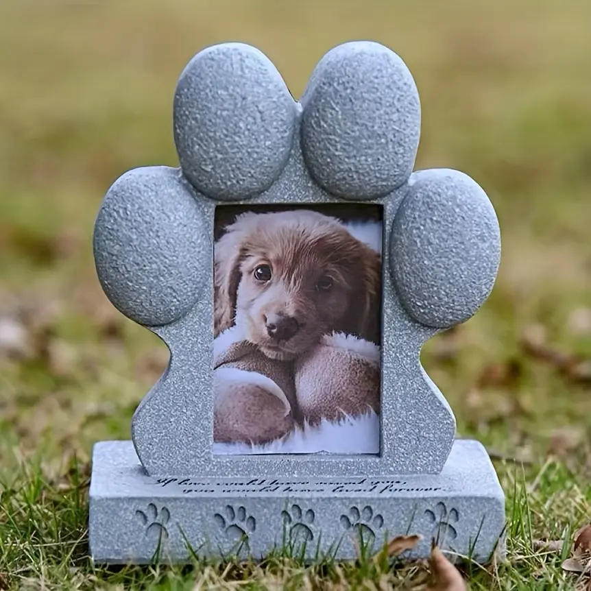 Pet monument, resin material anti-fading, sun protection, waterproof, used for outdoor commemorative pet resin monument, pet eternal monument, pet rest monument, furry child memorial monument