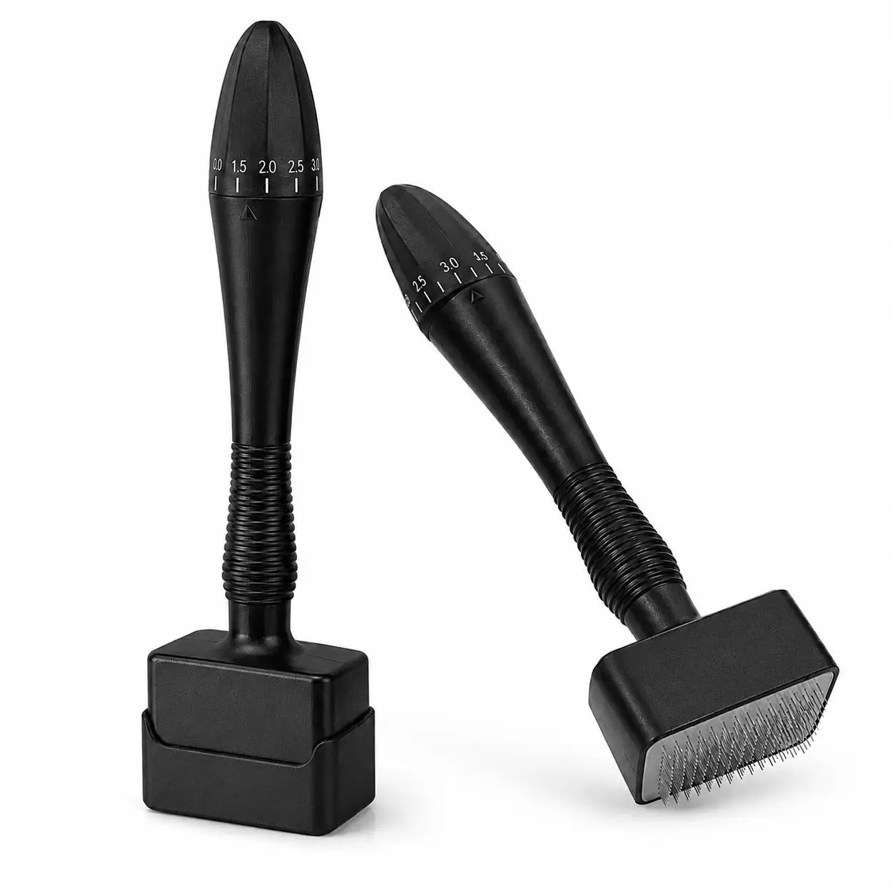 Adjustable Derma Stamp, Compact Microneedle Tool with 0-2.5mm Stainless Steel Needles for At-Home Skincare on Face, Scalp & Beard, Storage, Beauty Products, 30G, Adjustable Needles, All Skin Types, Customized Care, Serum, Facial, Custom Care, At Home Faci