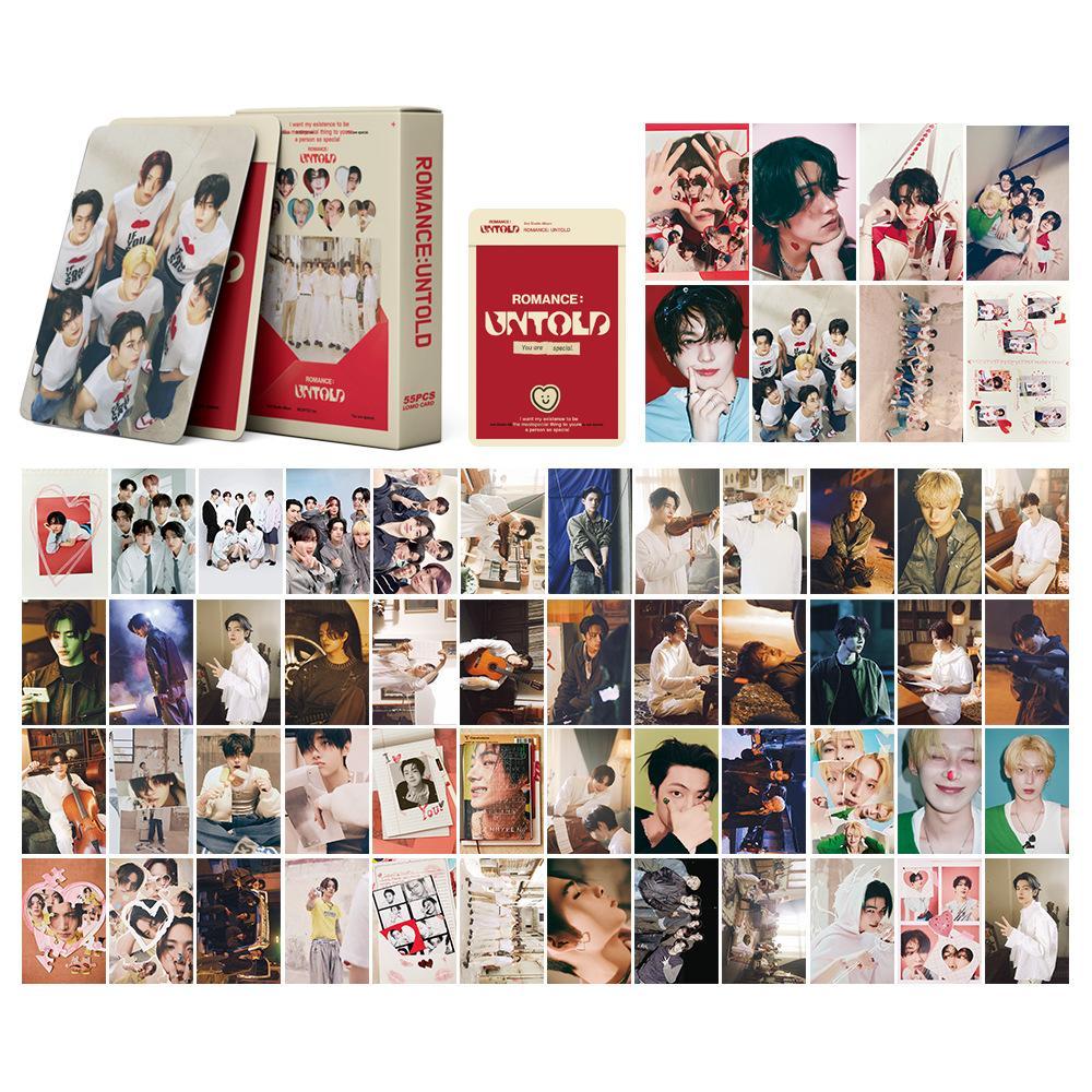 55Pcs Kpop Boys Idol New Album ROMANCE : UNTOLD Lomo Card Photocards High Quality Double Sided Printd Postcards Fans Collection