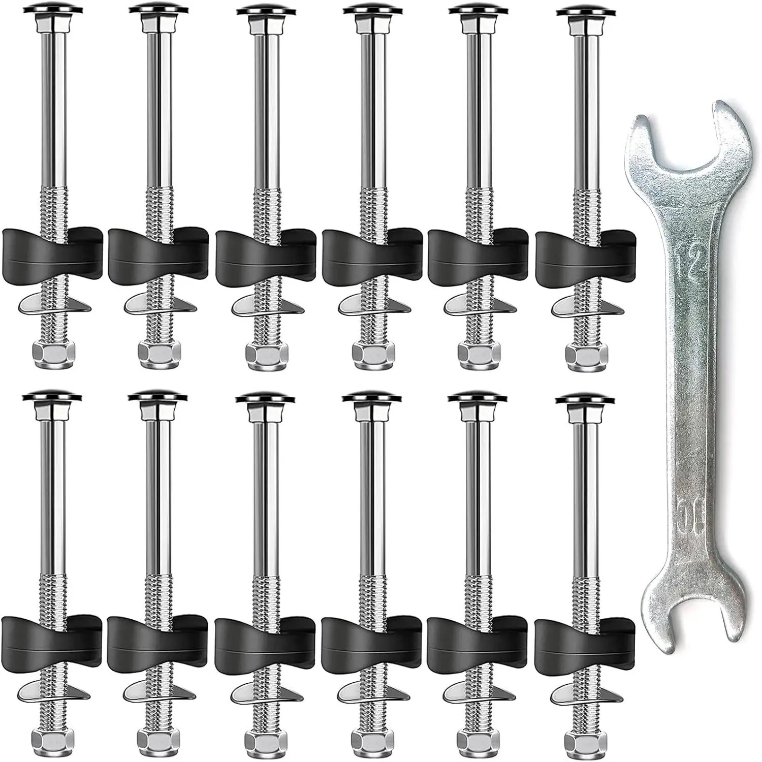 12 PCS Trampoline Screws Long Screw Trampoline Replacement Parts Anti-Loose Bolts and Nuts Trampoline Accessories Stability Tool 3"(Length)
