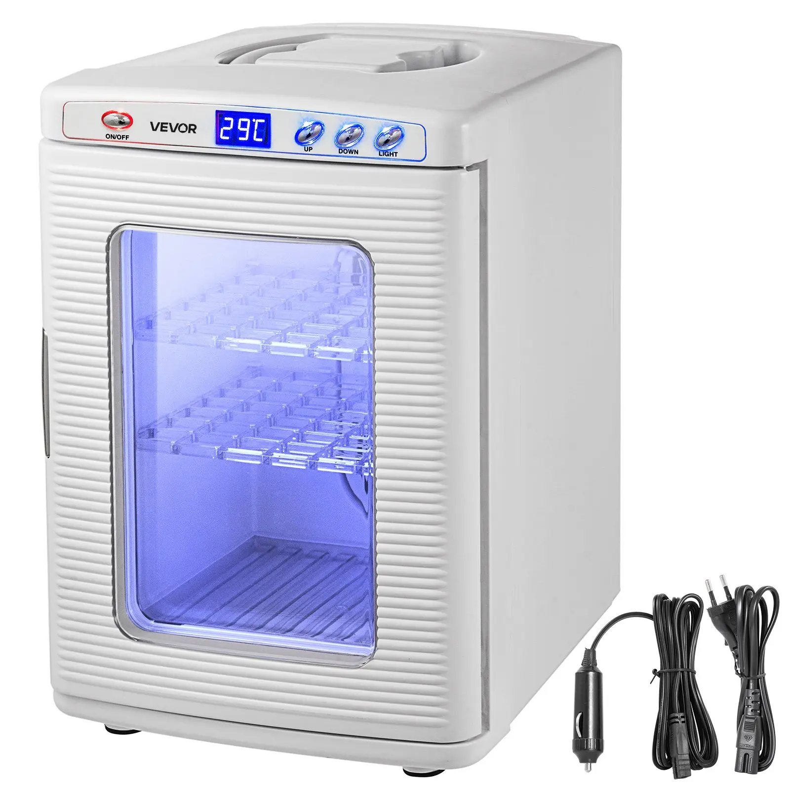 【Summerfinds】VEVOR Reptile Incubator, 25L Scientific Lab Incubator, Cooling and Heating 5°C to 42°C Automatic Incubator, 12V/110V White Reptile Egg Breeding Hatchery Work for Thermostats Snakes and Turtles
