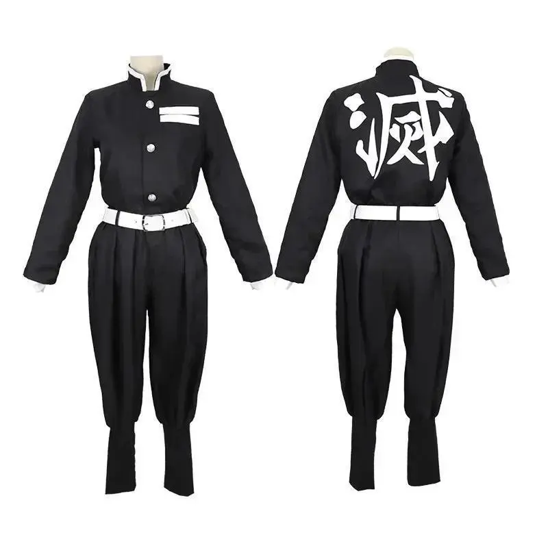 Kids Demon Slayer Corps Kimetsu No Yaiba Cosplay Costumes - Kamado Tanjirou Uniform, Agatsuma Zenitsu Outfit with Anime Cloak, Cosplay Costume, Long Sleeve, Polyester, Cartoon, Jacket, Uniform Set