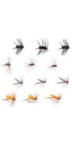 12 pcs Fly Fishing Popper Flies, Fly Popper Lures Bass Panfish Bluegill Crappie Popping Bug Sunfish Trout Salmon Poppers Flys Kit for Flys Fishing