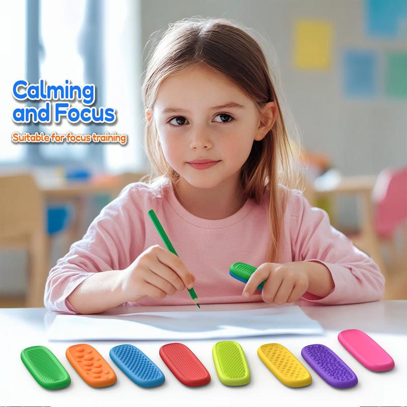 Colorful Sensory Fidget Toys, 8pcs/16pcs Multiple Textured Suction Toys, Fidget Strips Stress Relief Fidgeting Toy for Home School Office