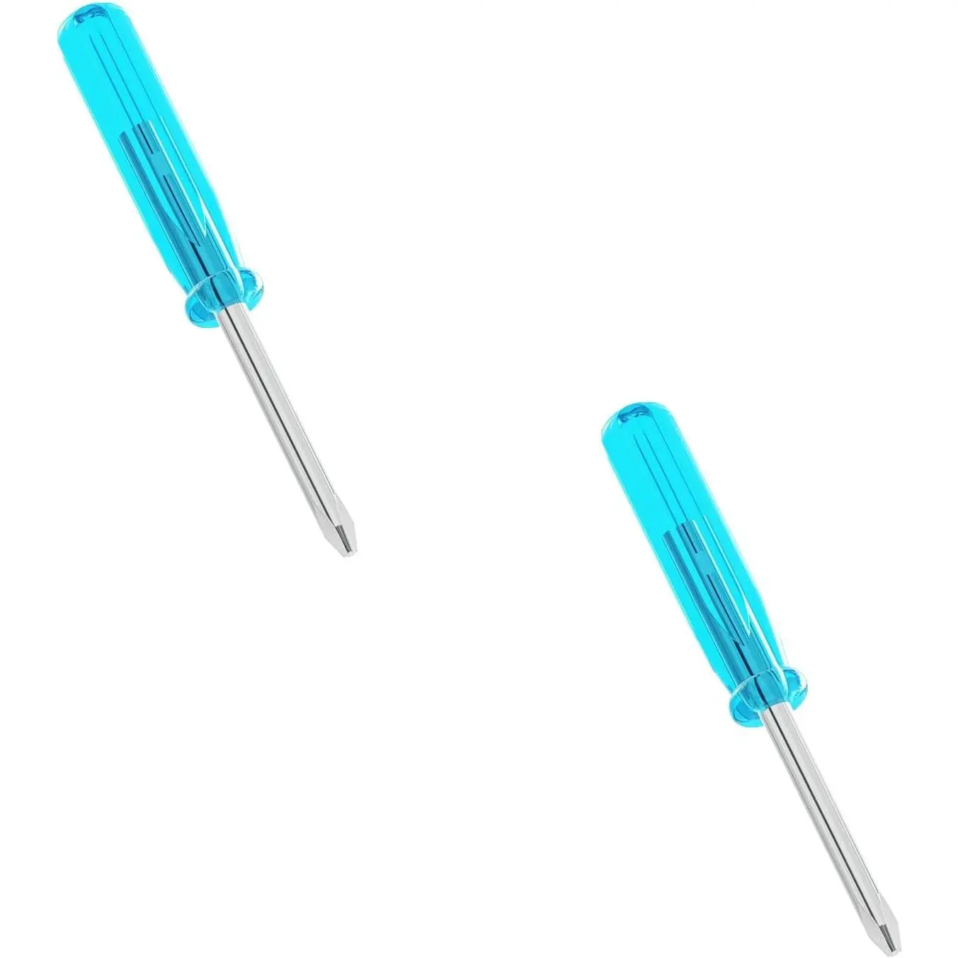 Compact Mini Phillips Screwdriver Set (2-Count), 2mm Tip, 1.77in (45mm) Length, Blue Non-Slip Handle for Small Appliance Users