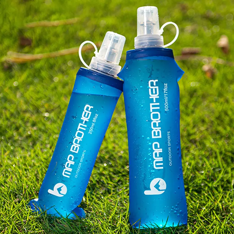 Unisex 1 Size Fits All Silicone PP5 Collapsible Soft Running Flask with Bite Valve - Leak-Proof Squeeze Hydration Bottle, Compact Lightweight Foldable for Trail Running, Belt Packs Compatible, All Seasons Spot Clean Eco-Friendly Sports Bottle, One Size Fi
