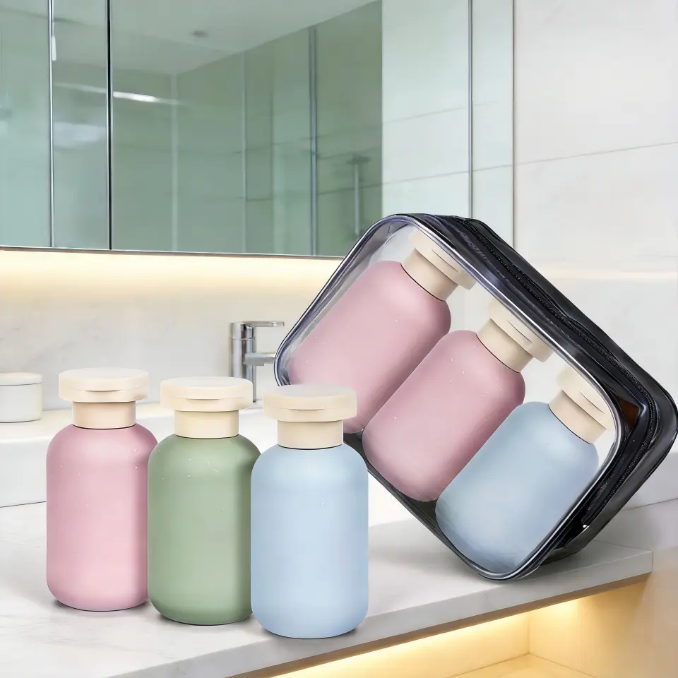 3Pcs Leak Proof Travel Bottle with Flip Cap, Shampoo and Conditioner Bottle Set, Refillable Containers for Lotion, Cream Shampoo