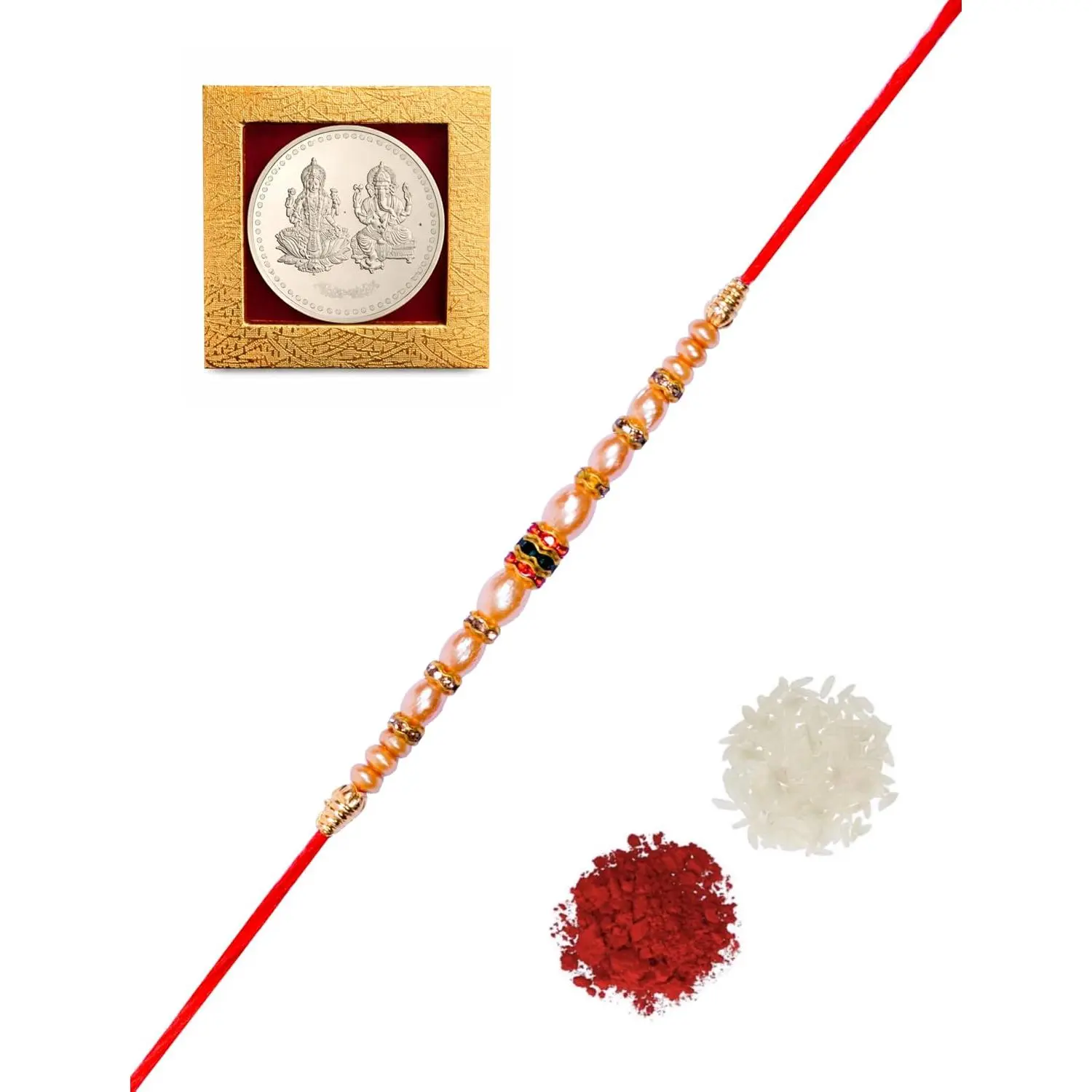 Rakhi for  |  Rudraksha Bracelet Set |  Designer Rakhee | Raksha Bandhan  Collection | Bhaiya Bhabhi Combo | Greeting Card Included |  Shipping