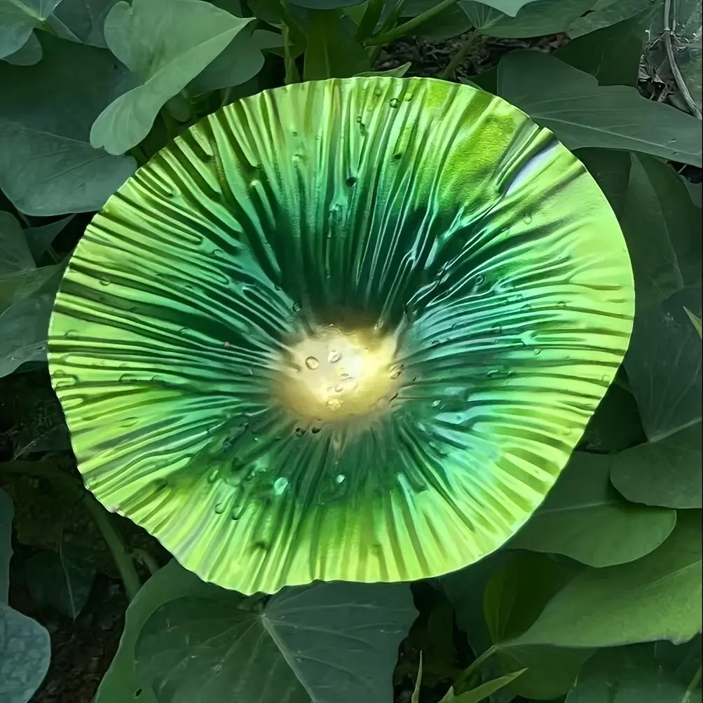 Outdoor Garden Colorful Metal Morning Glory Decor, Iron Art Realistic Flower Wall Floor Ornament, Courtyard Landscape Accessory Decoration, Garden Accessories
