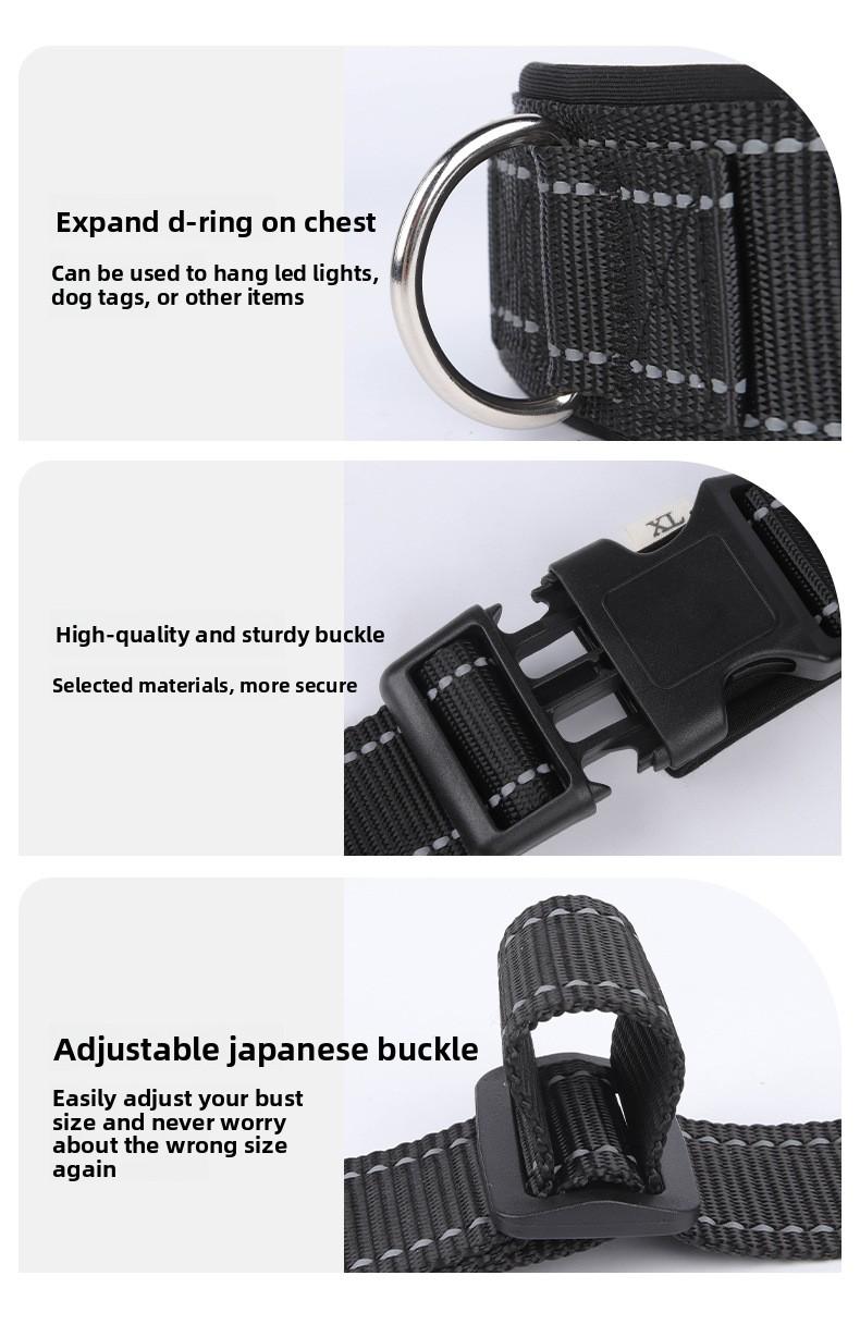 No-Pull Saddle Dog Harness Lightweight T-Shape Tactical Vest for Large Medium Dogs Heavy Duty Reflective Easy On/Off Escape Proof Training Walking Multiple Colors