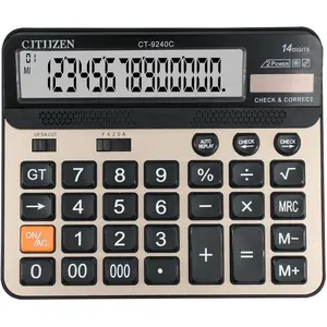 Large Mechanical Calculator, Power Desk Calculator 14 Digit Big Buttons,Desktop Calculator  5In LCD Display for Office, , School (Champaign )