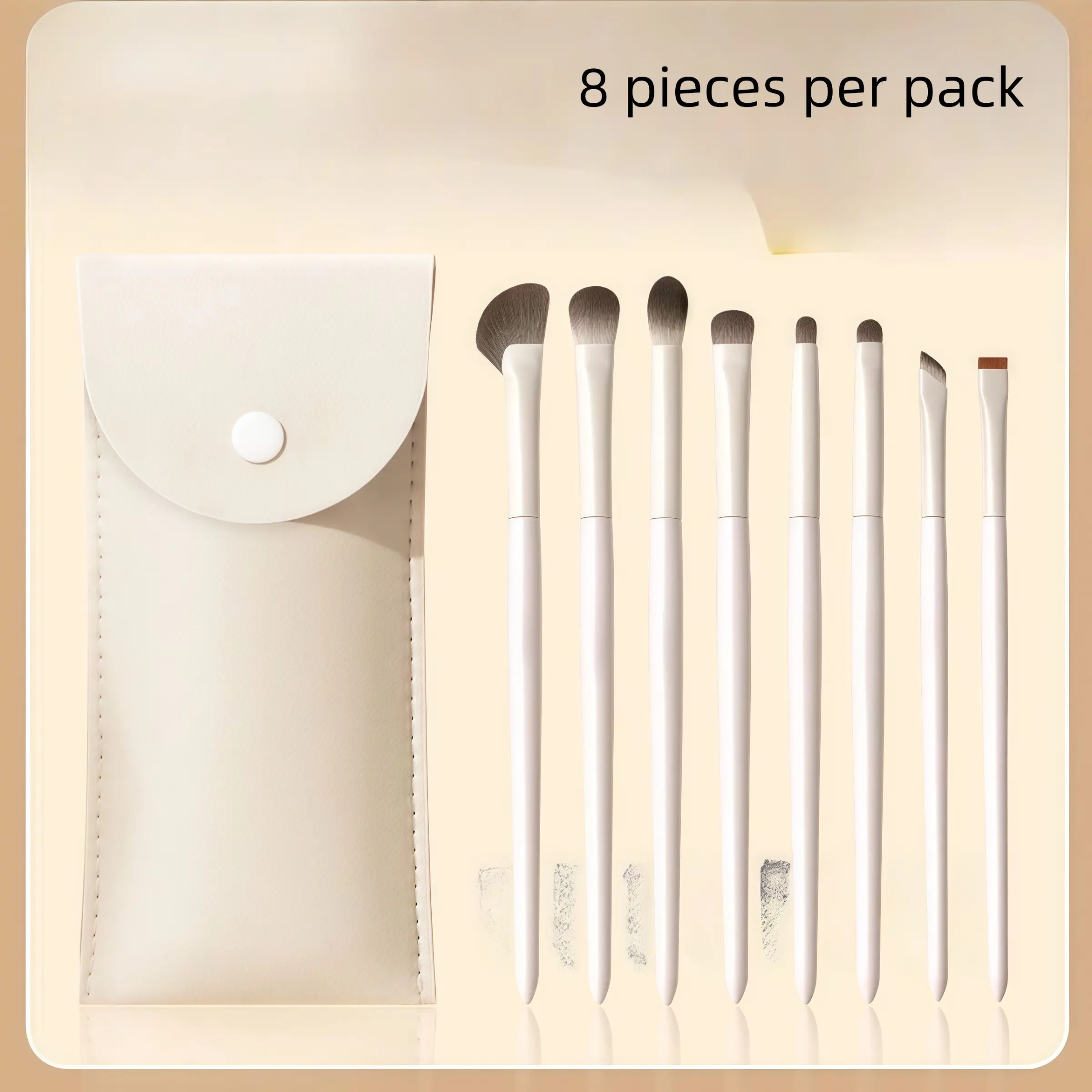8-Piece Makeup Brush Set, Eyeshadow Brush, Blade Brush, Blush, Contour, Blend, Highlight, Nose Shadow, Beginner Brushes