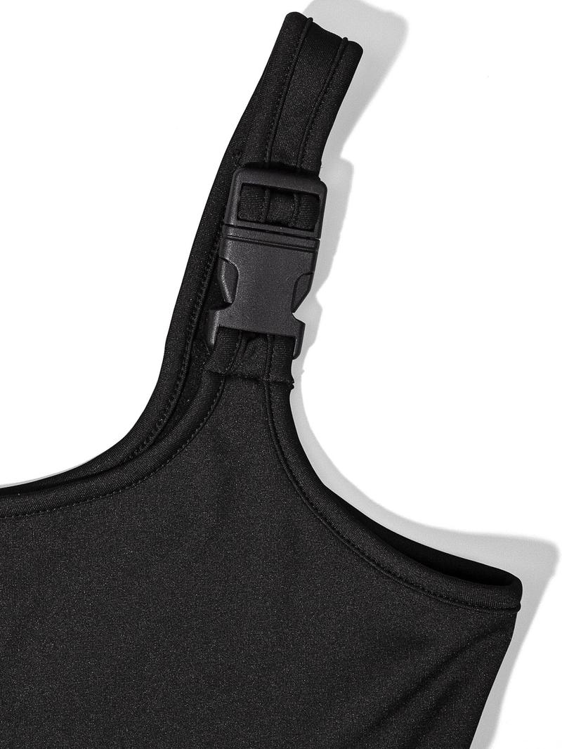 Women's Solid Color Bodysuit, Casual Fashion Comfy Sleeveless Bodysuit for Daily Outdoor Wear, Ladies Clothes for All Seasons, Womenswear