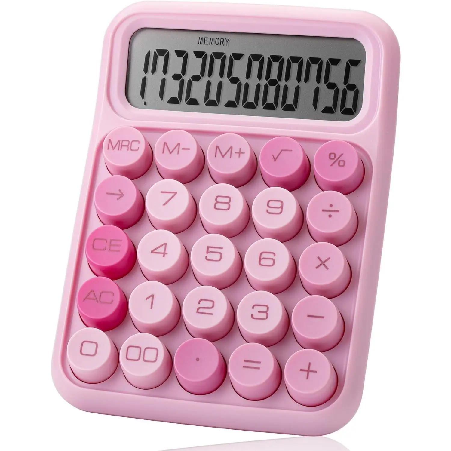 Mechanical Calculator - 12 Digit Large LCD Display Large Screen, High Visibility, Big Buttons, Memory Recall, Requires AAA Batteries, for School/Office Accounting Supplies, Synthetic