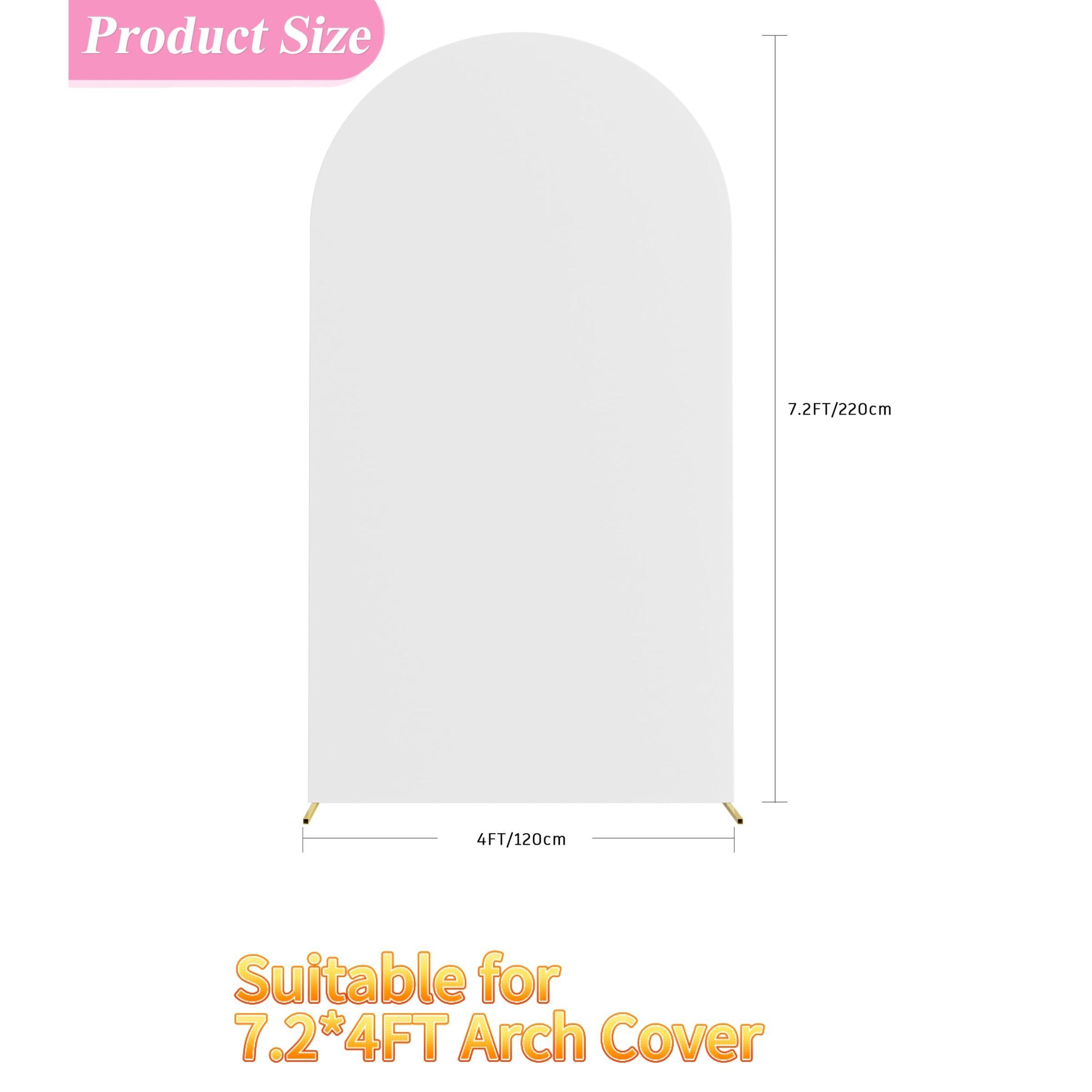 Arch Backdrop Cover, Double-sided Wedding Arch Cover, Spandex Fitting Round Top Backdrop Cover, Party Decoration Supplies for Birthday Party Wedding Decoration, Party Decorations Banners, Wedding Arched Backdrop (Arch Support Not Included)