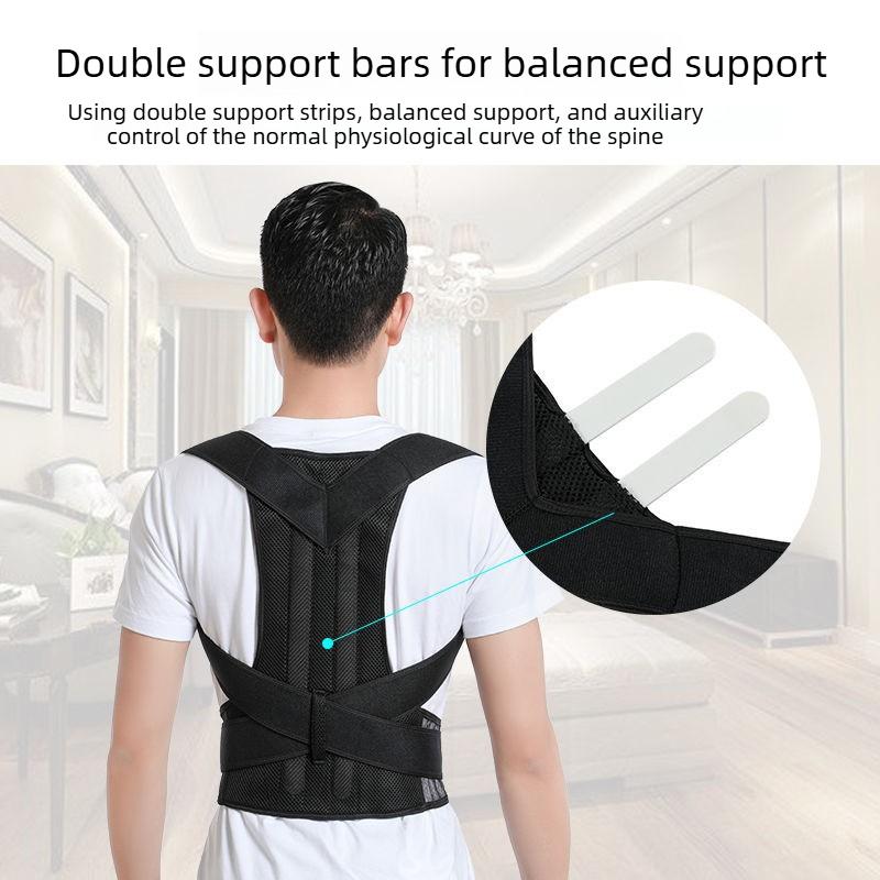 Unisex Posture Corrector Belt for Men & Women, Adjustable Back Shoulder Support with Stable Support Plates, Upper Back Straightener for Posture Shaping & Daily Wear