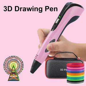 3D Print Pen Set with 50m Refill Cartridge, Drawing Book, Storage Box, Finger Guards, Perfect Gift for Kids' Birthdays, Portable