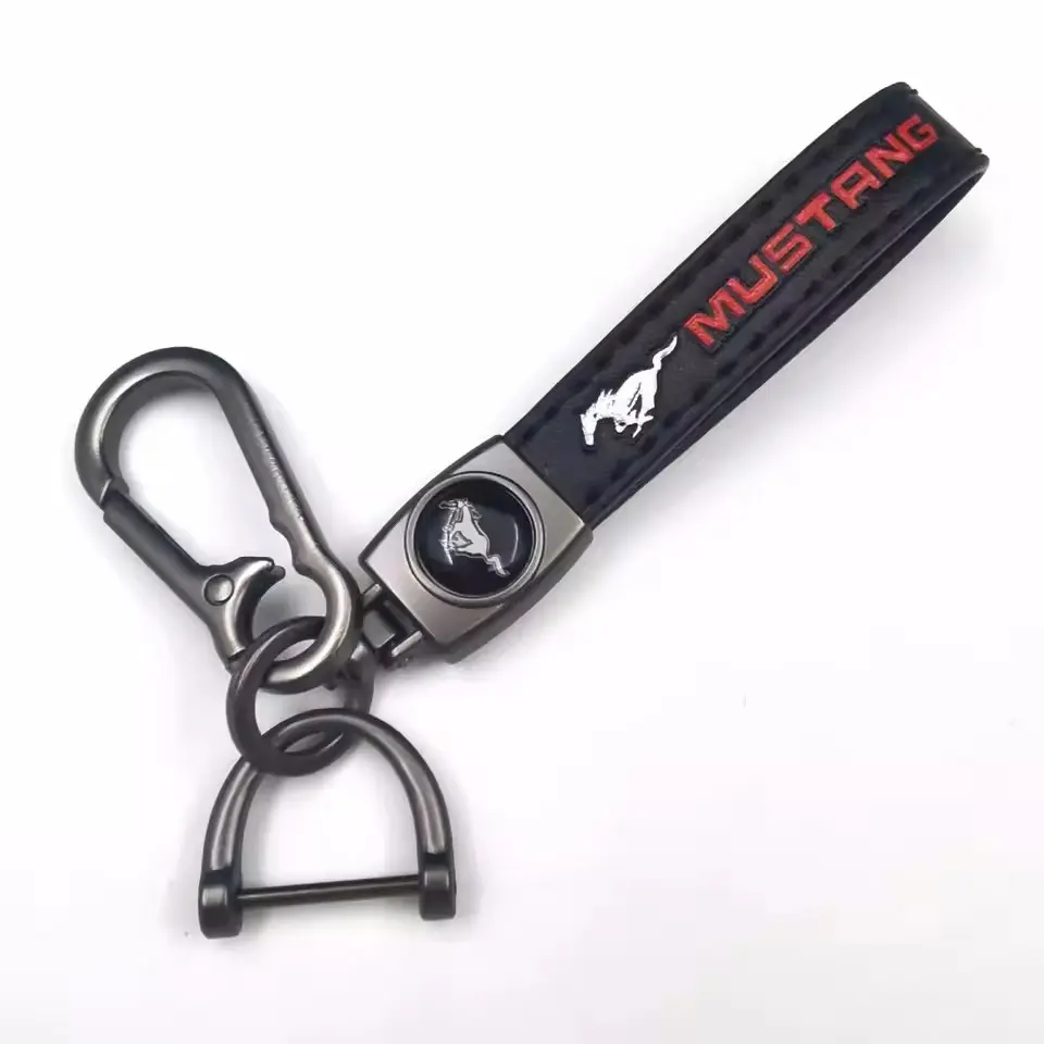 High Quality Leather Car Logo Keychain Key Ring Chain Pendant Gifts For Ford Fusion Mustang Explorer F150 F250 F350 EcoSport Edge S-MAX Ranger Auto Accessories