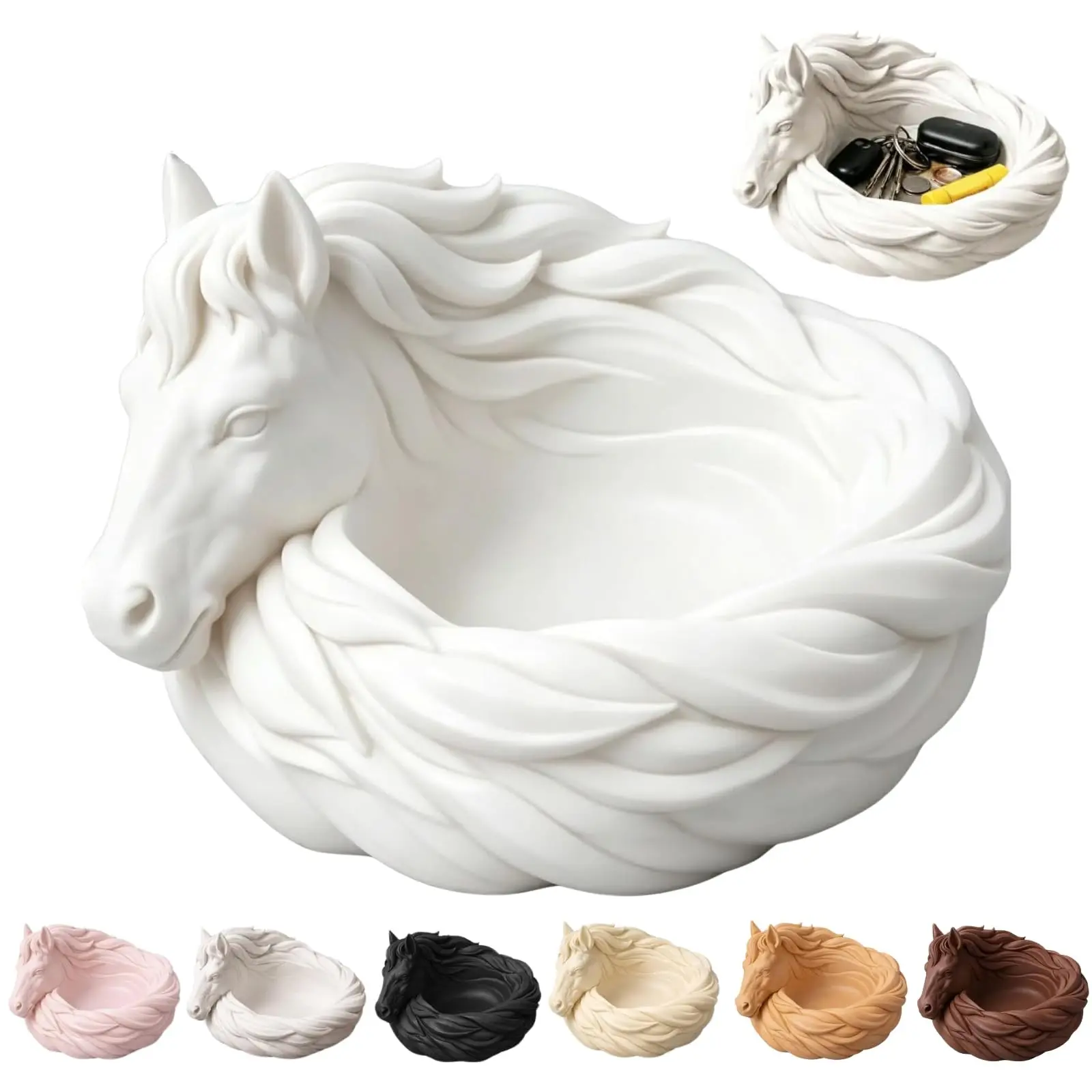 Horse-Shaped Storage Bowl, 7 Inches, Key Jewelry Coin Holder, Decorative Horse Bowl, Equestrian Home Decor, Entryway Organizer, Gift for Equestrians