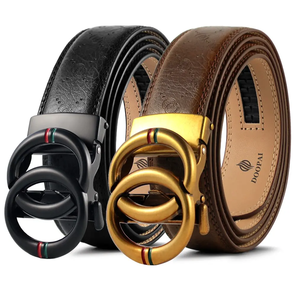 1PC DOOPAI Ratchet Belts for Men - Mens Leather Belt 1 3/8" for Dress Pants - Micro Adjustable Belt Fit Everywhere