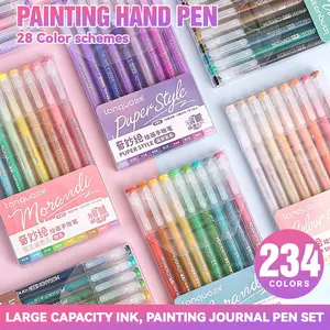 234 Colors Neutral Markers Set, High Capacity Morandi Warm Tone Fluorescent Markers, Art Drawing Anime Comic, Student Highlighter, Layerable