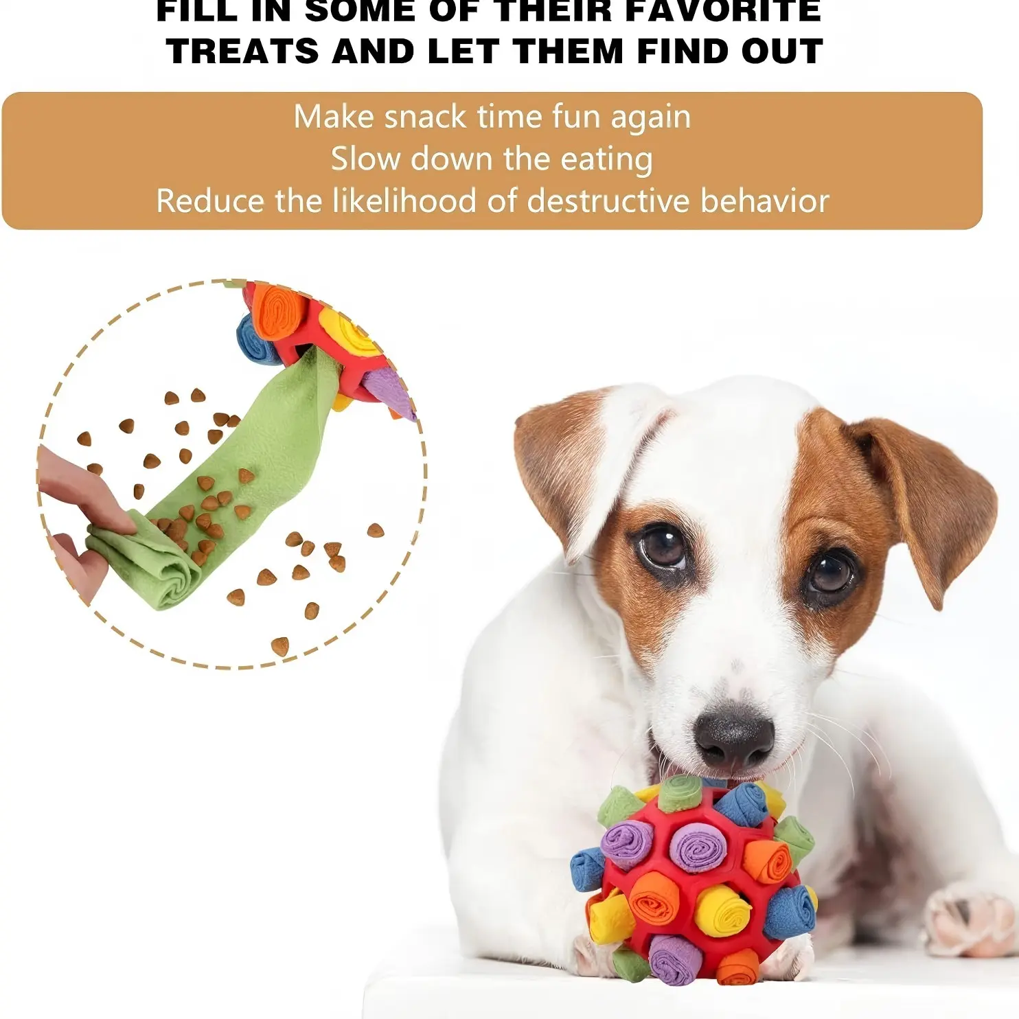 Gift For Pets, Dog Sniffing Ball, 1 Count Pet Food Snack Sniffing Ball Toy, Interactive Dog Teething Ball Toy, Dog Food Dispensing Toy, Fun Food Dispenser Toy For Dogs, Snuffle Ball