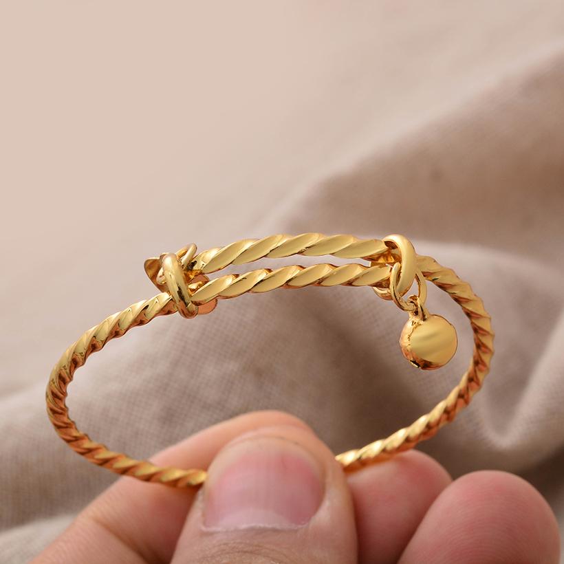 Gold Color Bangle for Girls/Baby/Kids Charm Gypsophila Bracelet Small Bell  Heart Jewelry Child Christmas Gifts