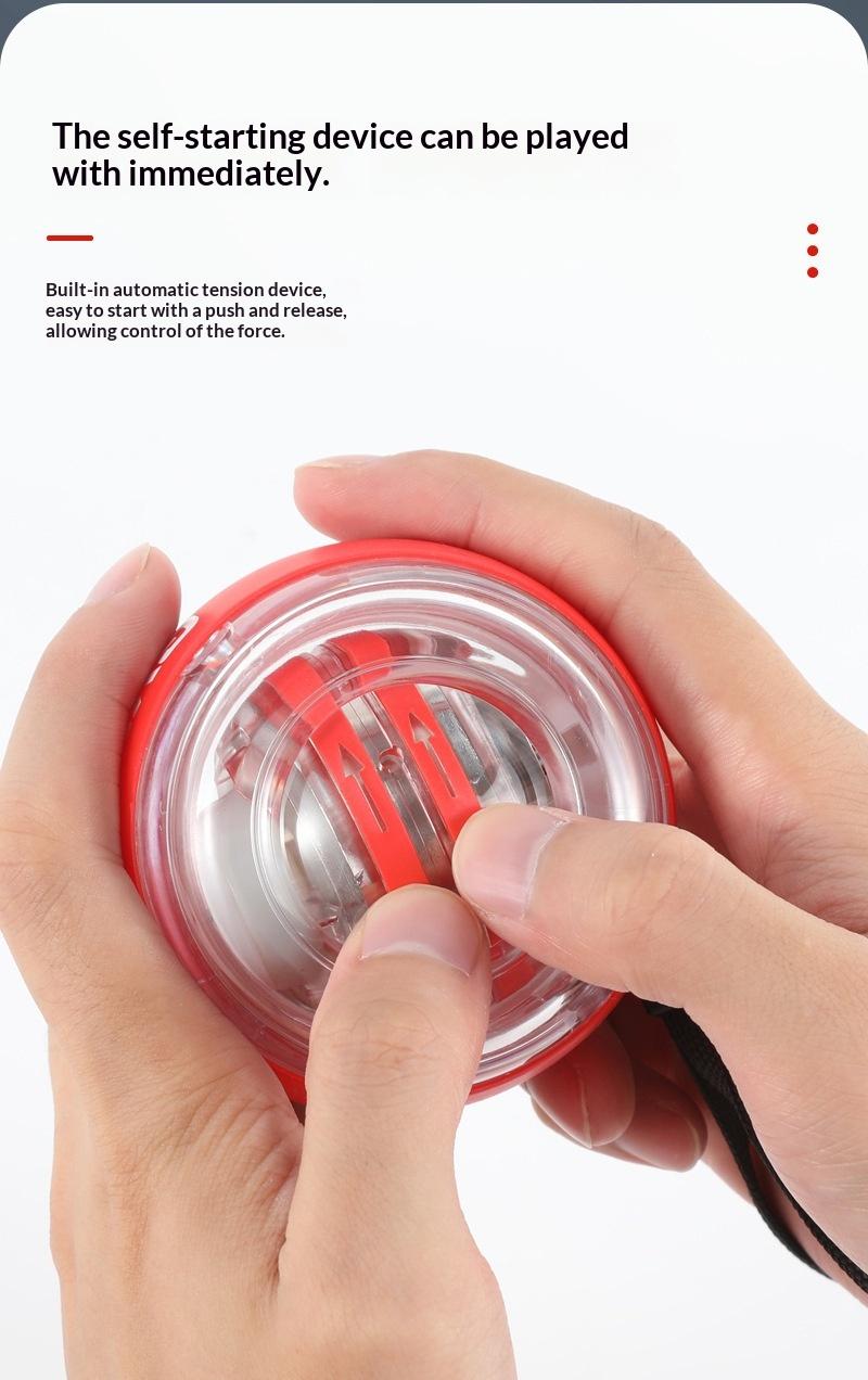 Self-Starting Gyro Ball – Arm Strength & Grip Strengthener in One, Adjustable Resistance Forearm Trainer, Portable Hand Exercise Ball for Muscle Building, Stress Relief & Carpal Tunnel Relief