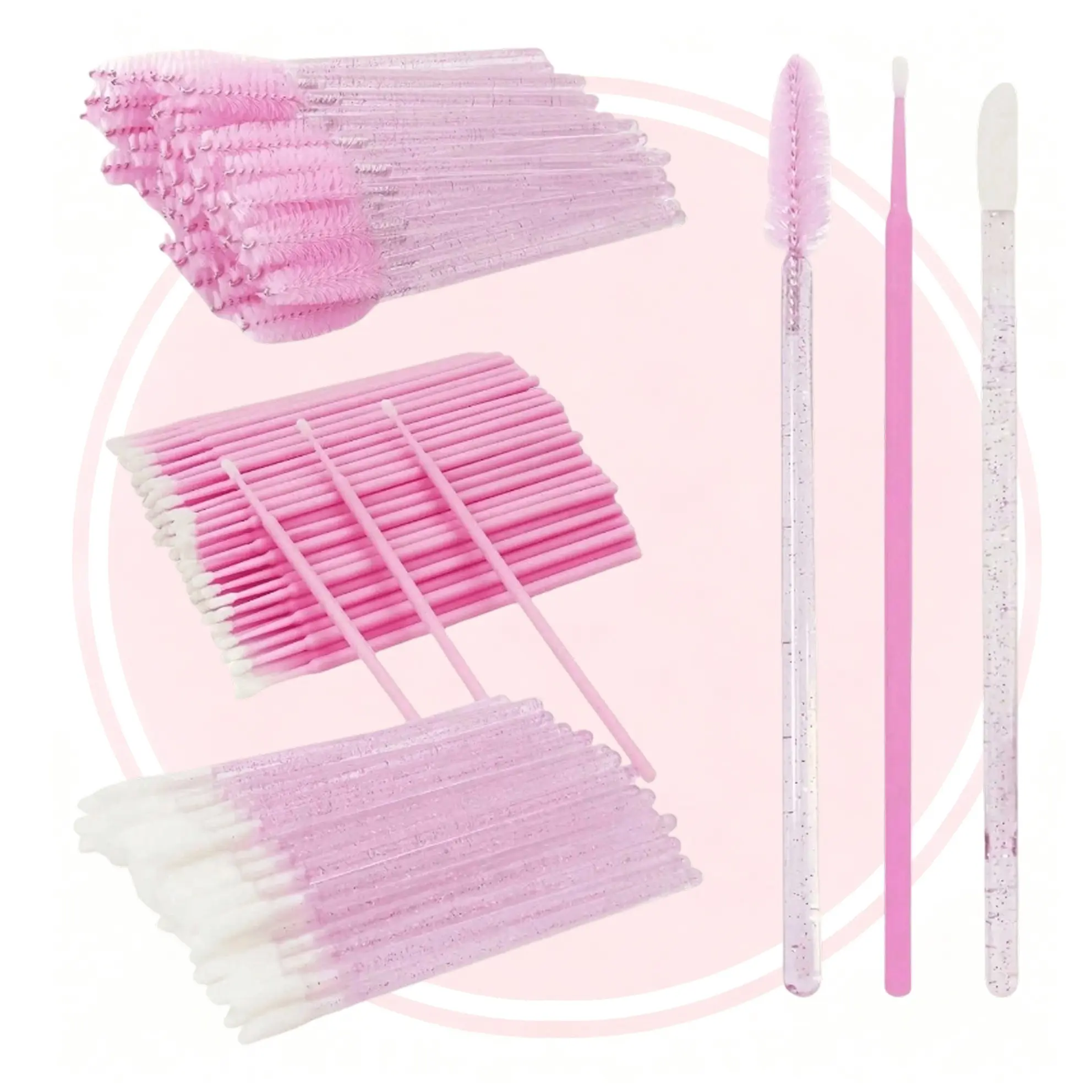 Eyelash Extension Supplies Kit Disposable Lash Spoolies Brushes Micro Swab Brush Mascara Wand Lip Brushes Cosmetic Brushes