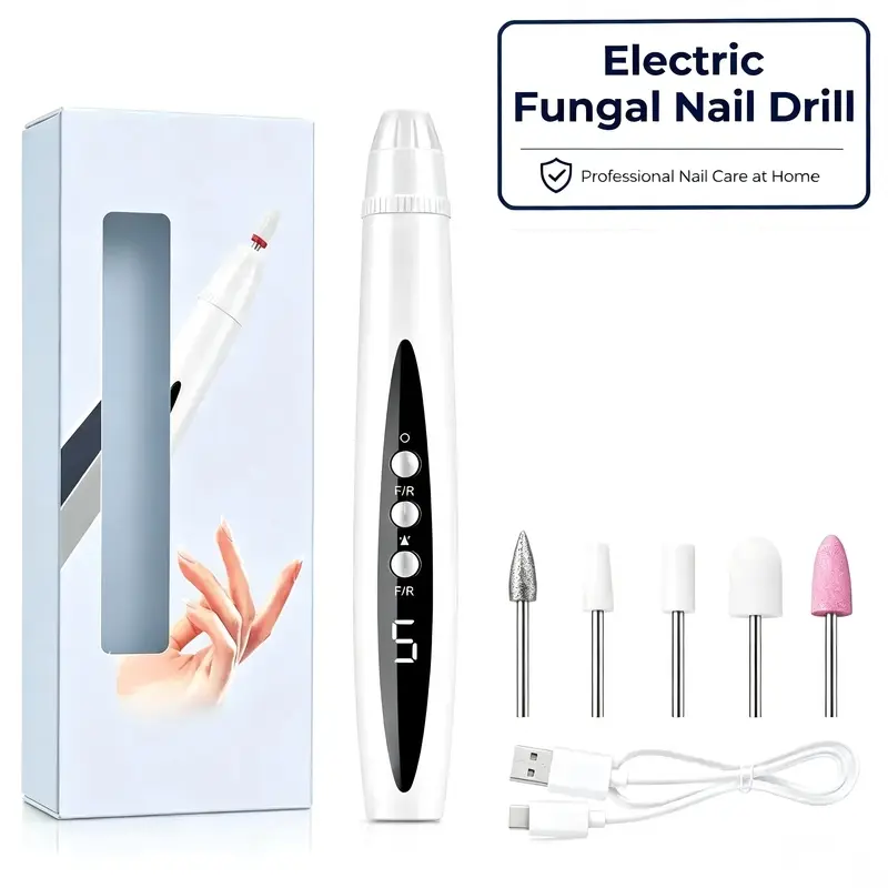 Rechargeable Electric Nail Drill, Wireless Polisher, Thick Hard Nails Repair, Lightweight Home Manicure Tool, Portable UV Light Lamp