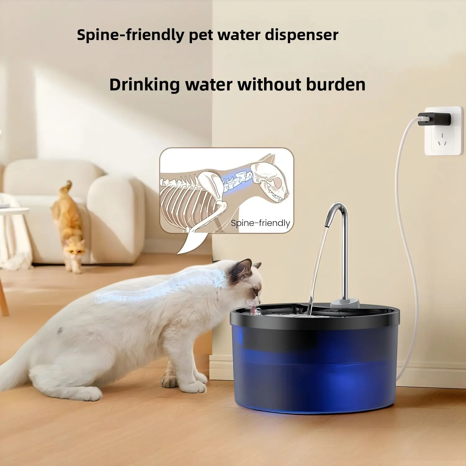 Automatic Pet Water Dispenser for Cats and Dogs Smart Circulating Filtration Fresh Water Fountain Pet Drinking Bowl USB Rechargeable 2L Capacity Pet Water Feeder