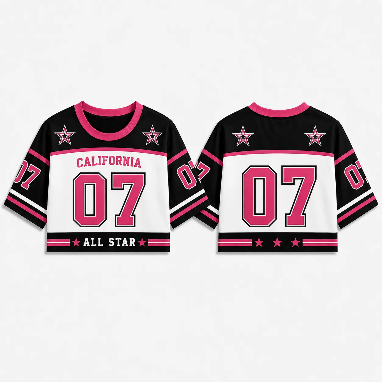 Women’s California Golden State Cropped Jersey Shirt, Varsity Number Graphic Tee, Oversized Short Sleeve Sports Top, All Star Game Day Streetwear, Cute Loose Crop T-Shirt for Concerts, Football Season, Dance, Summer Outfits