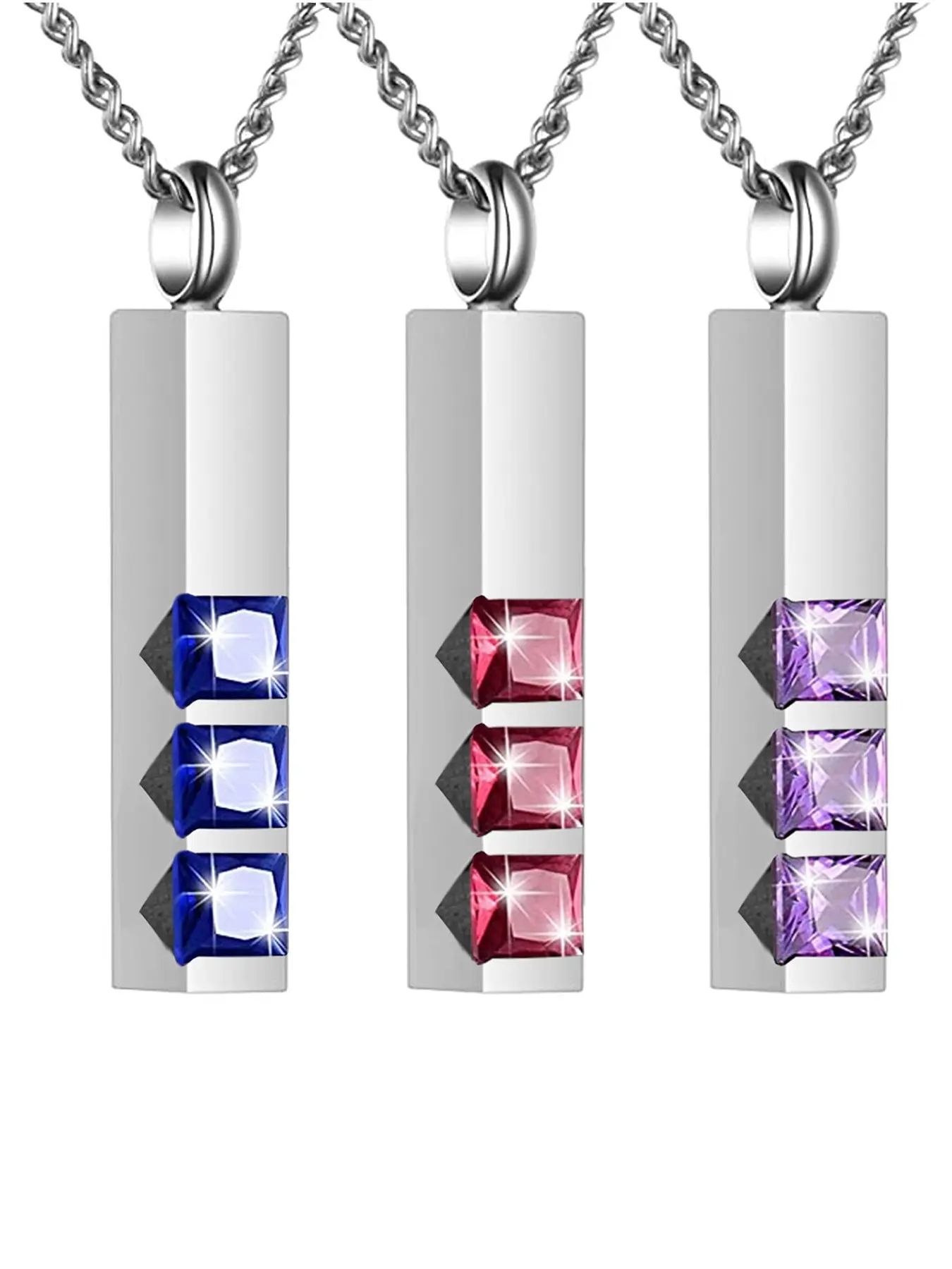1 Pcs Urn Necklaces for Ashes Birthstone Cube Urns for Human Ashes Memorial Cremation Urn Locket Keepsake Ashes Jewelry