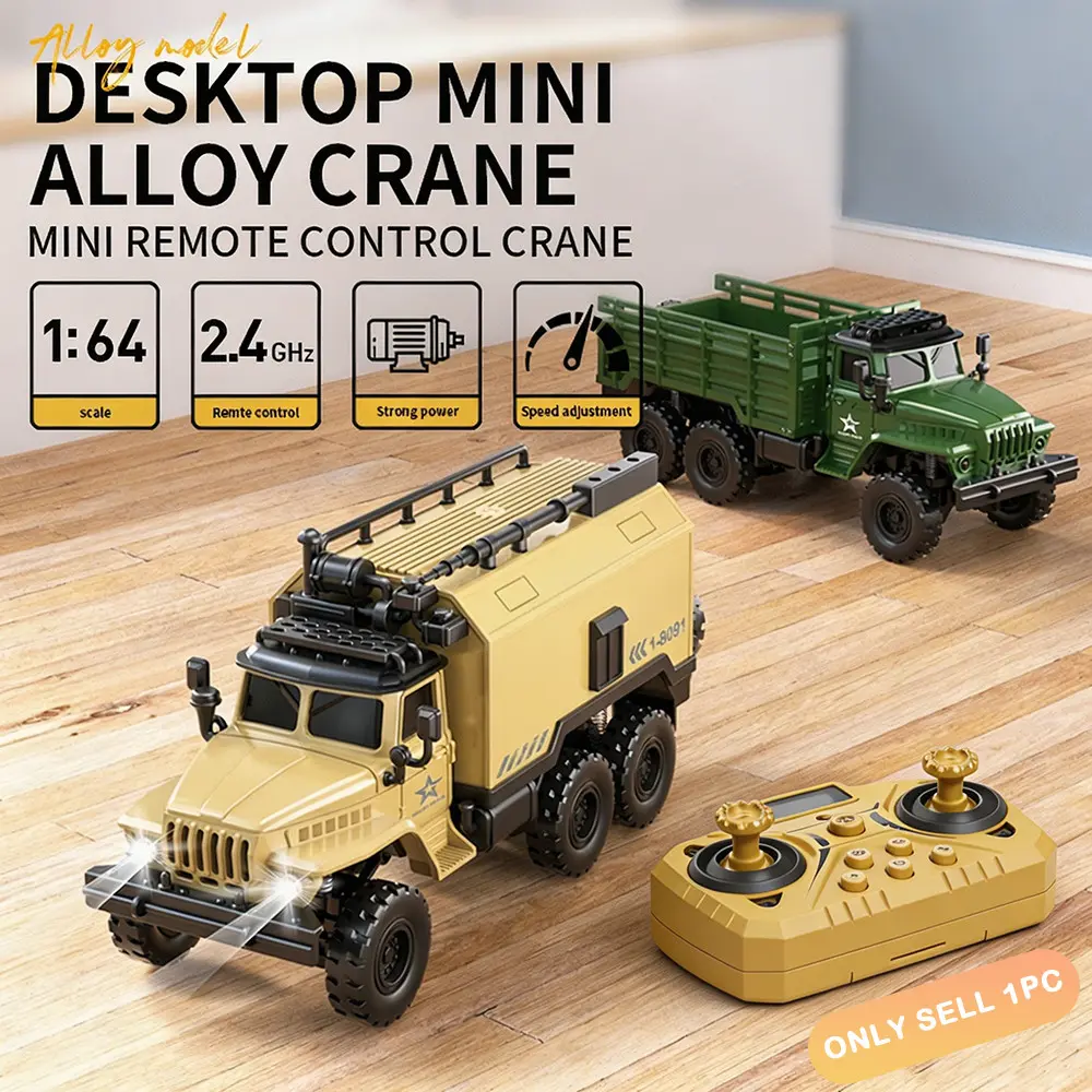1:64 2.4GHz RC 6WD Truck | Mini Alloy 4WD Transport Vehicle Kids Remote Control Car Toy Gift RC Cars