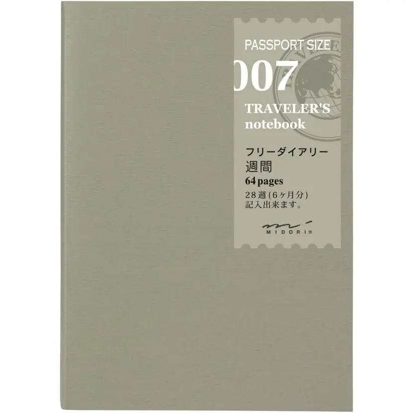 Midori Traveler's Notebook (Refill 007) Passport Size Weekly Diary