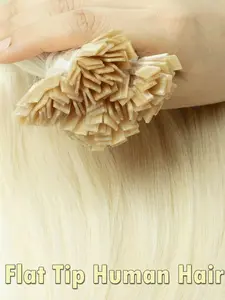 50pcs Human Hair Extensions Flat Tip Hair Extensions 12-22inch Straight Human Hair Keratin Extensions Invisible F tip Invisible High Quality Natural Looking For Thin Hair wedding Daily Used for Party Real Human Hair Straight Concert
