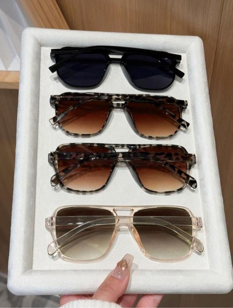 4-Pack Unisex Y2K Polarized Aviator Sunglasses, Vintage Square Lightweight Shades, UV Protection Fashion Eyewear for Daily & Outdoor Wear