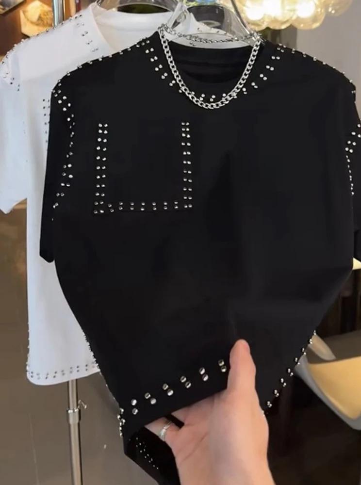 American Sle Heavy Du Casual T-irt Men's Spring Faion Loose Fit Svel Youth Leisure ort Sve Pure Color